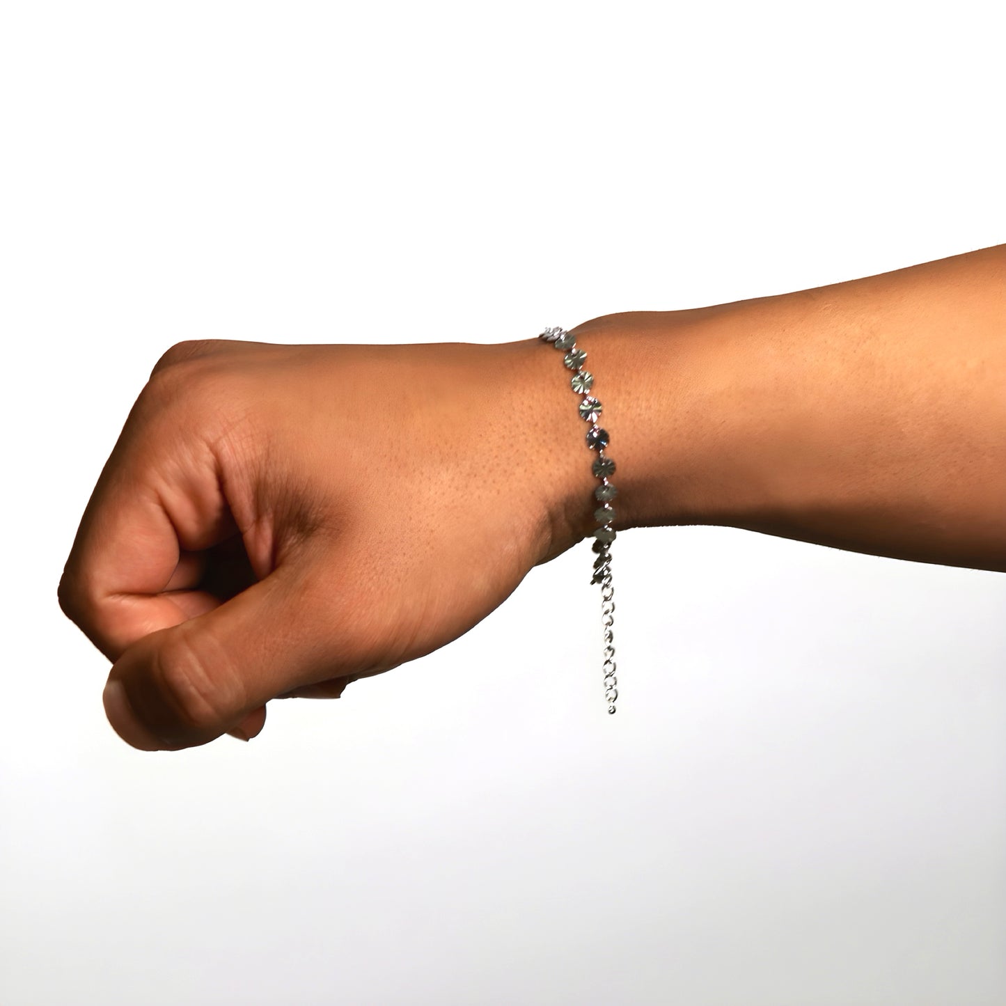 Stainless steel bracelet with circular links