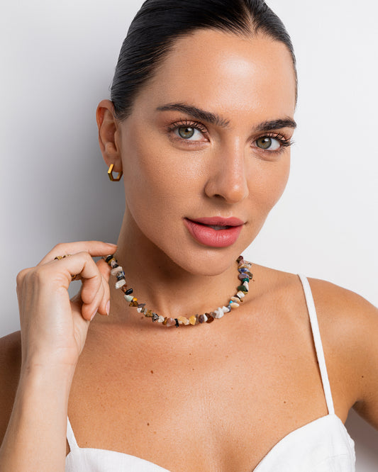 Colorful Sustainable Natural Stone Necklace