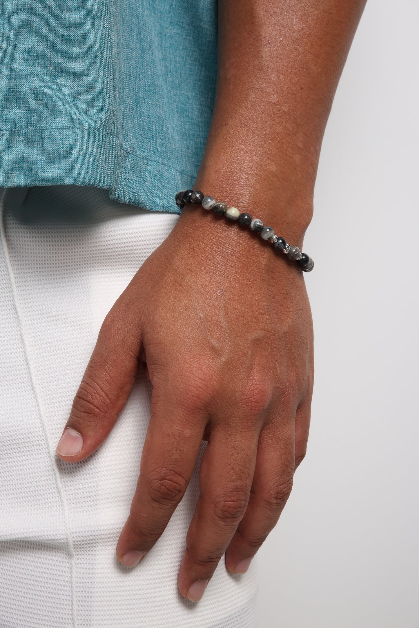 Dark Grey Natural Stone Bracelet