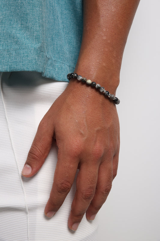 Dark Grey Natural Stone Bracelet
