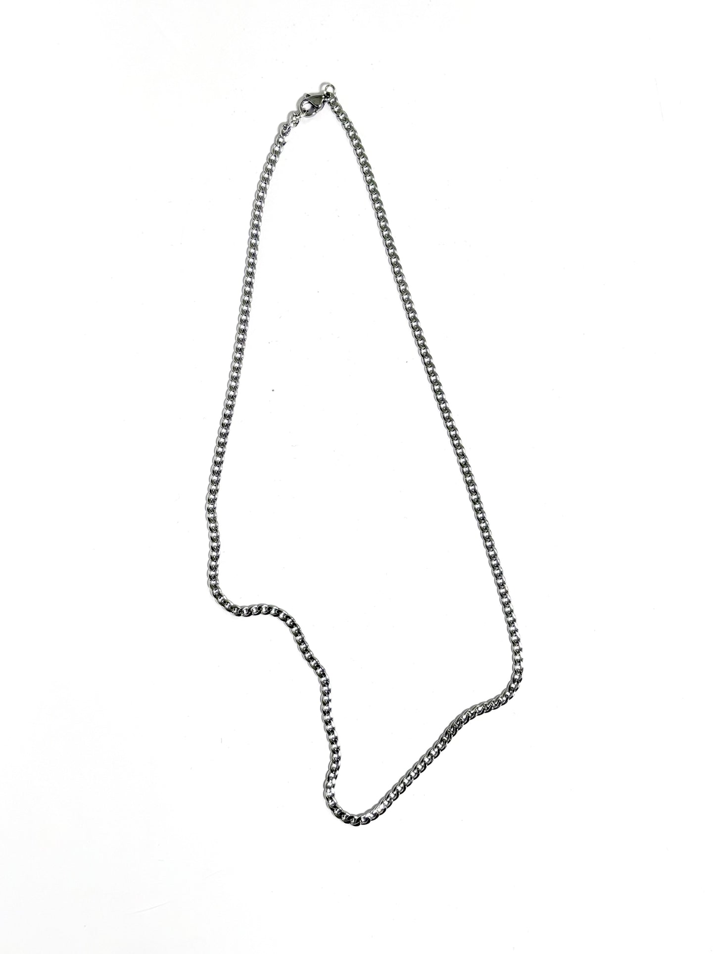 silver stainless steel necklace designed with a clean timeless look.