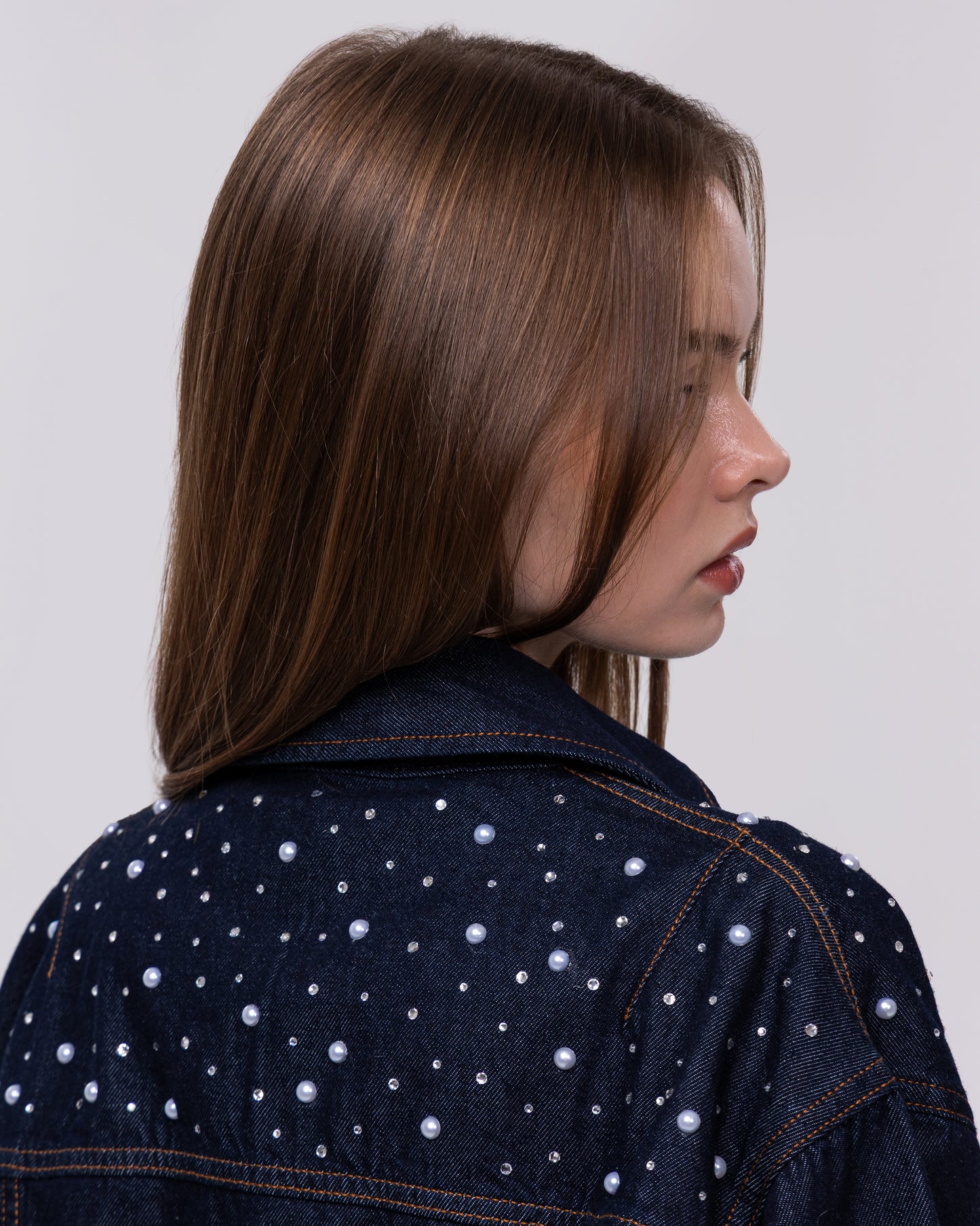 Custom Zara Denim Crystal Jacket