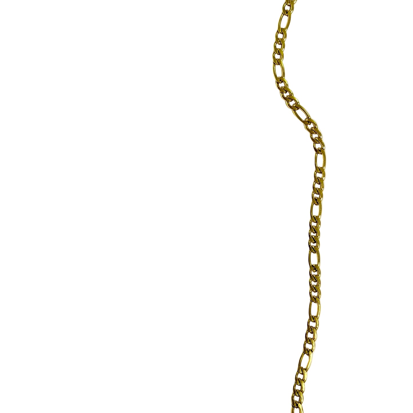 gold stainless steel necklace featuring uniquely shaped interlocking links for a bold modern look.